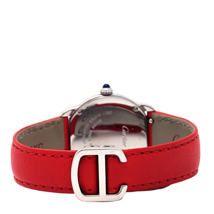 Cartier Stainless Steel Calfskin 29mm Ronde Solo Quartz Watch Red 3 of 4