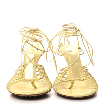 Bottega Veneta Nappa Dot Ankle Tie Sandals 39.5 Moon Beam 2 of 8