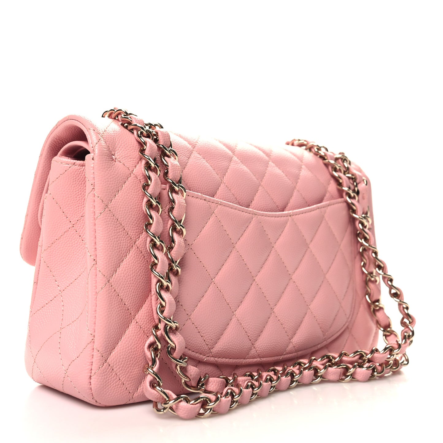 Caviar Quilted Small Double Flap Pink