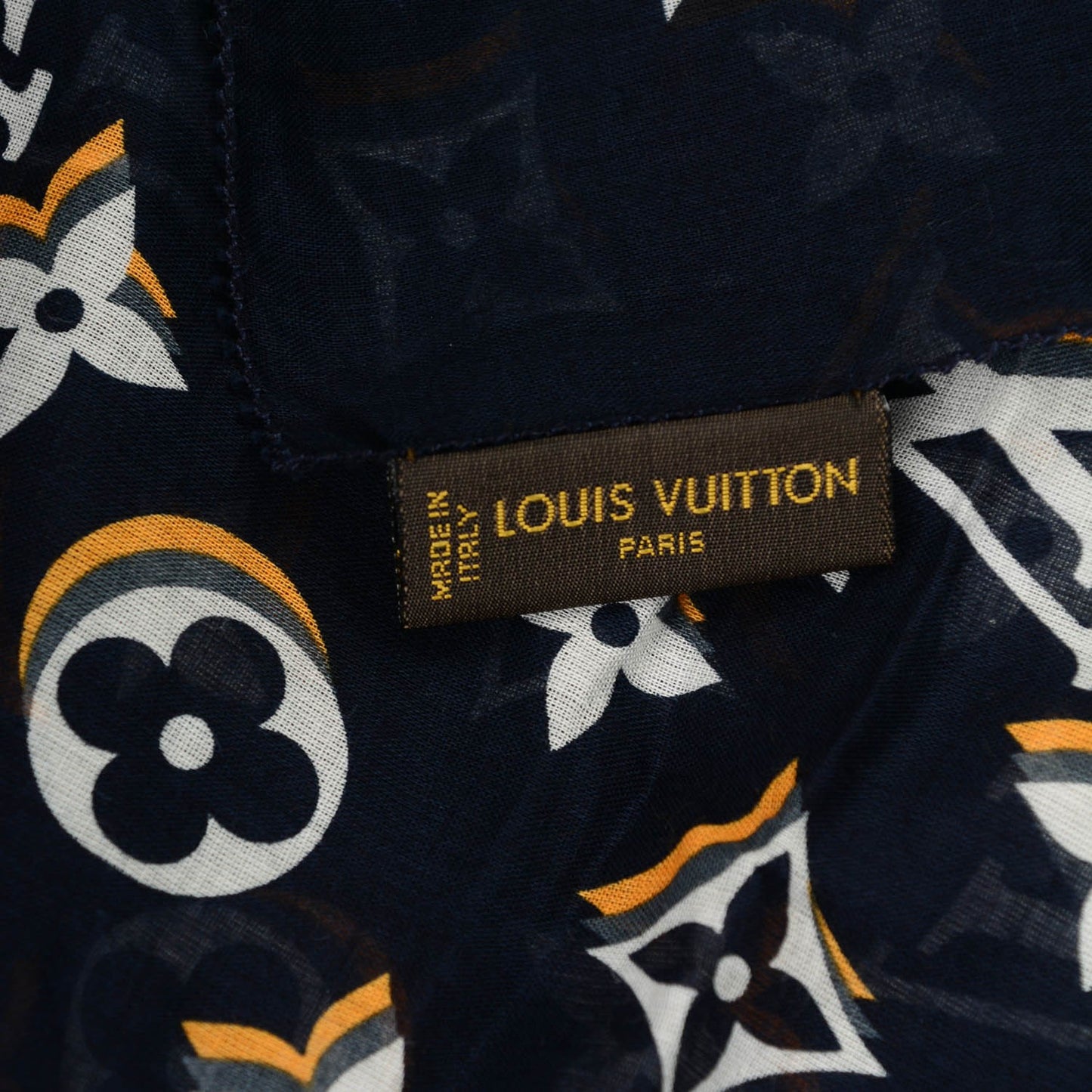 Cotton Monogram Bulles Pareo Scarf Navy