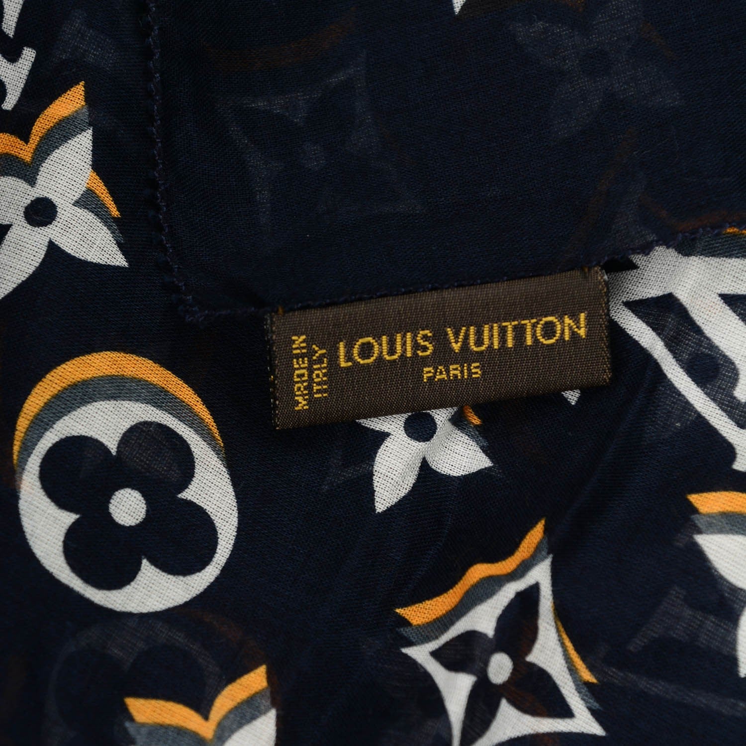Louis Vuitton Cotton Monogram Bulles Pareo Scarf Navy 6 of 6