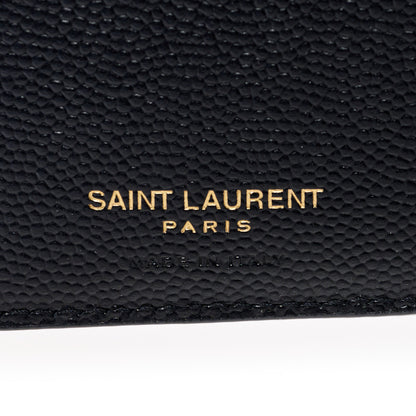 Saint Laurent Grain De Poudre Matelasse Chevron Monogram Zipped Two-Part Wallet Black 6 of 6