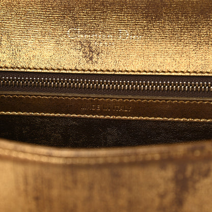 Christian Dior Metallic Brushed Calfskin Medium Diorama Flap Bag Gold 9 of 10