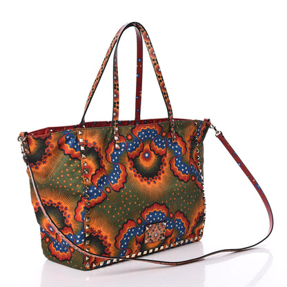 Valentino Garavani Canvas Enchanted Wonderland Medium Rockstud Reversible Tote Rosso 7 of 16