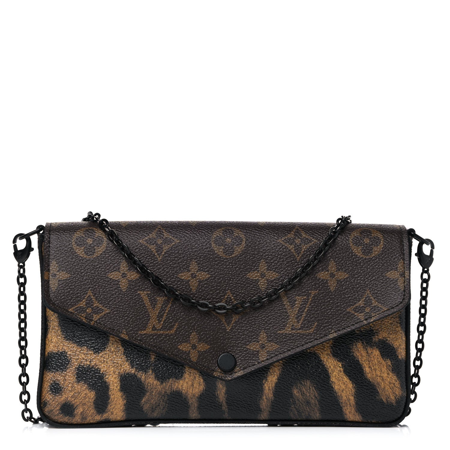 Louis Vuitton Monogram Animal Print Pochette Felicie Chain Wallet 1 of 13
