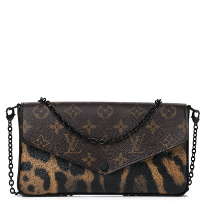 Louis Vuitton Monogram Animal Print Pochette Felicie Chain Wallet 1 of 13