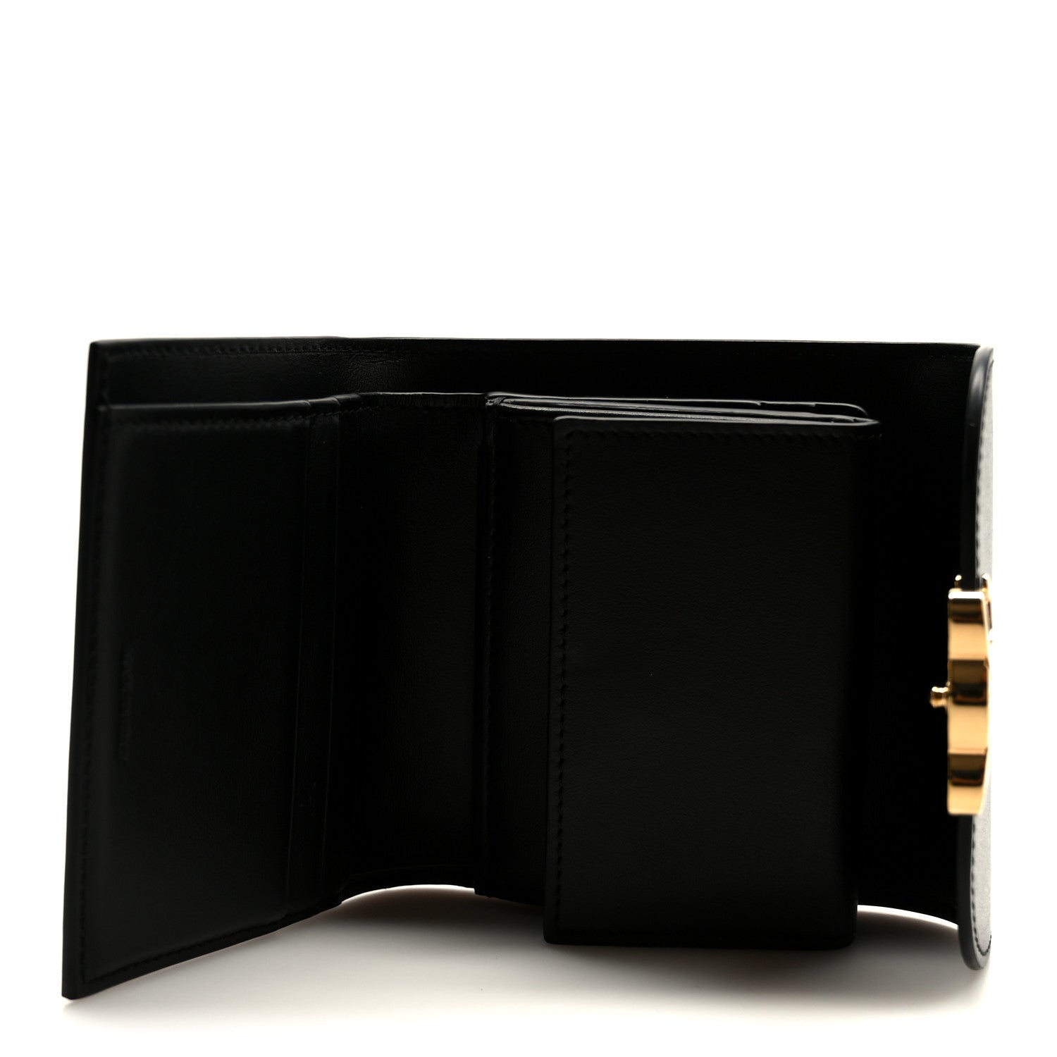 Celine Shiny Smooth Lambskin Small Triomphe Wallet Black 6 of 10