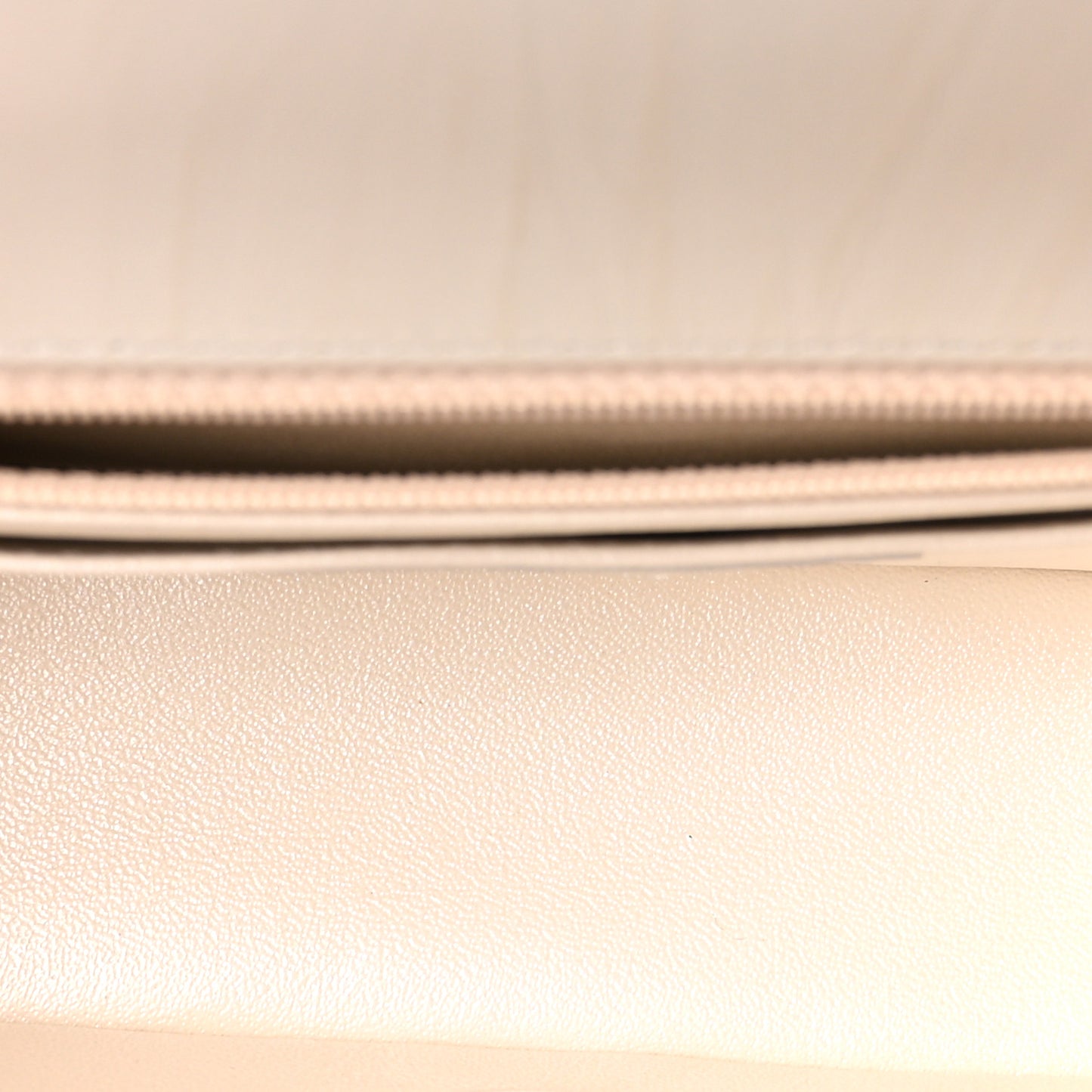 Iridescent Calfskin Quilted Mini Rectangular Flap White