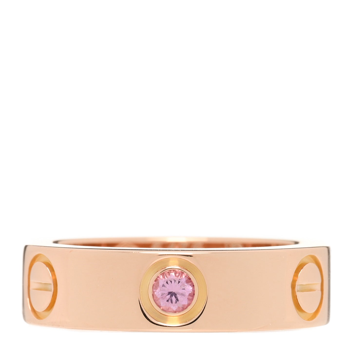 18K Pink Gold Pink Sapphire 5.5mm LOVE Ring 50 5.25