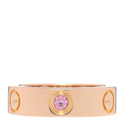 Cartier 18K Pink Gold Pink Sapphire 5.5mm LOVE Ring 50 5.25 1 of 4