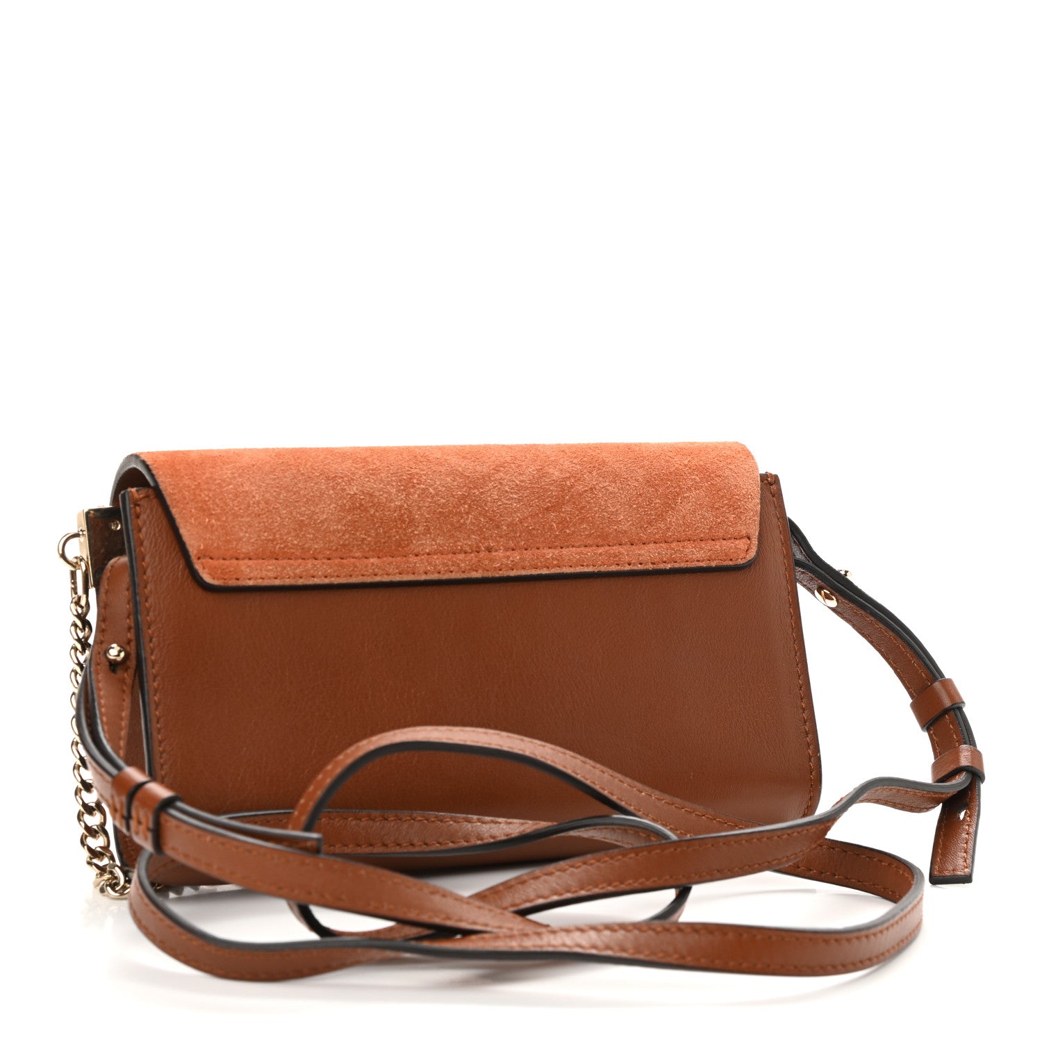Chloe Suede Calfskin Mini Faye Shoulder Bag Tobacco 3 of 11