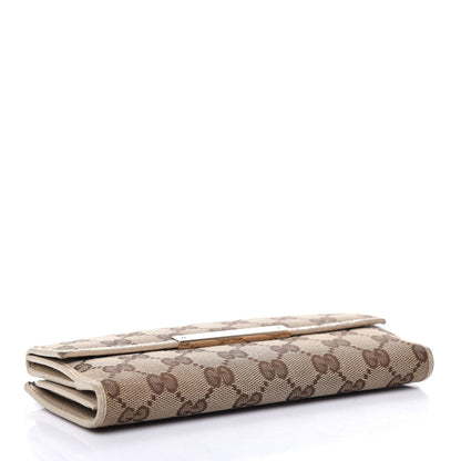 Gucci Monogram Metal Bar Continental Flap Wallet Off White 4 of 12