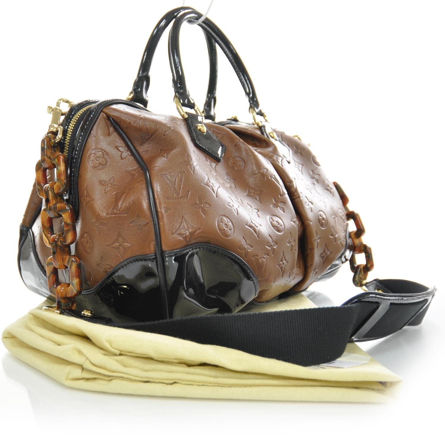 Louis Vuitton Cuir Embossed Monogram Stephen Bag Fauve 3 of 8