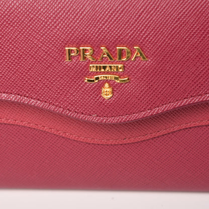 Prada Saffiano Wave Continental Flap Wallet Ibisco Peonia 8 of 10