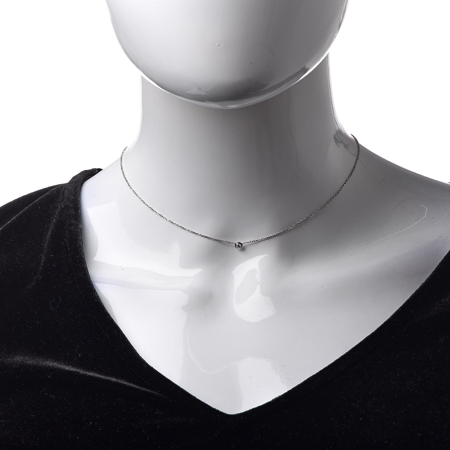 Cartier 18K White Gold Diamond XS D'Amour Pendant Necklace 2 of 8