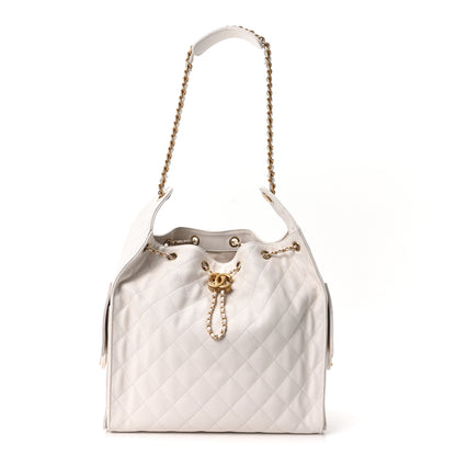 Chanel Caviar Quilted Medium Chanel 25 Handbag White 1 of 11