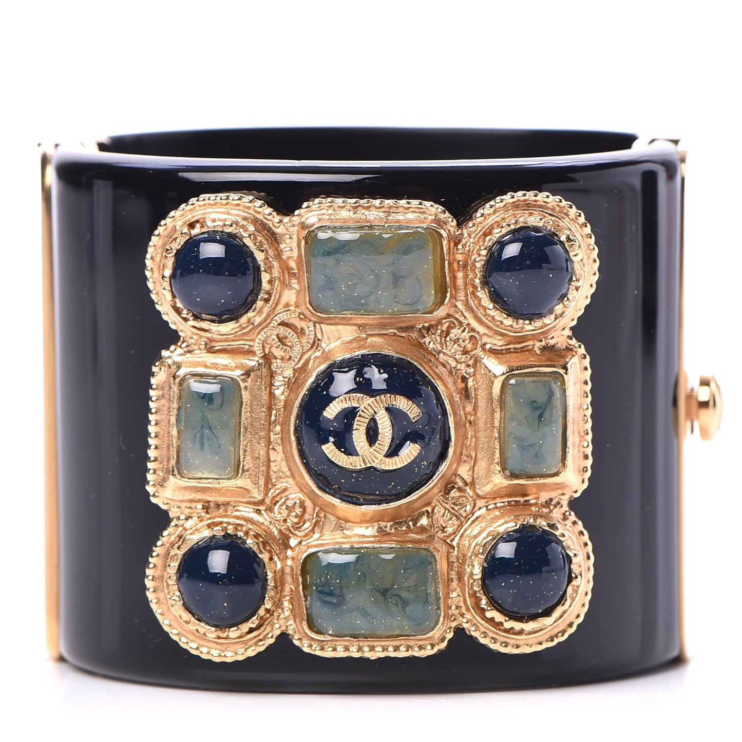 Resin Enamel CC Cabochon Cuff Blue