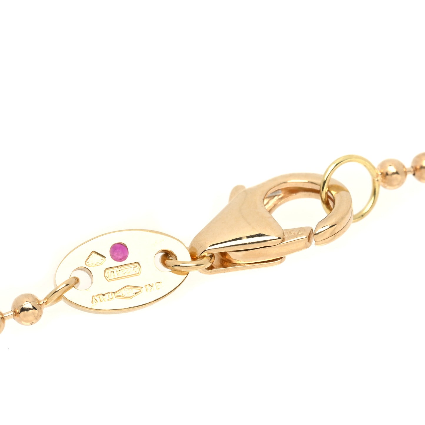 18K Yellow Gold Diamond Alternating Bead Chain Necklace