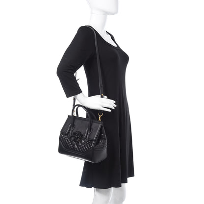 Versace Vitello Quilted Medium Palazzo Empire Bag Black 2 of 14