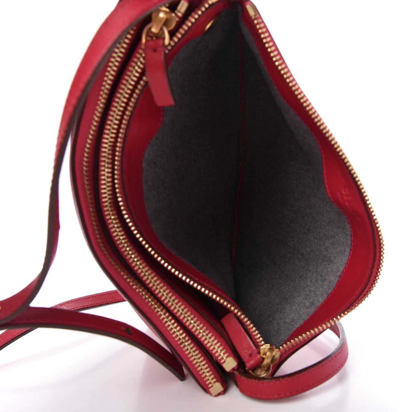 Lambskin Large Trio Crossbody Bag Fuchsia