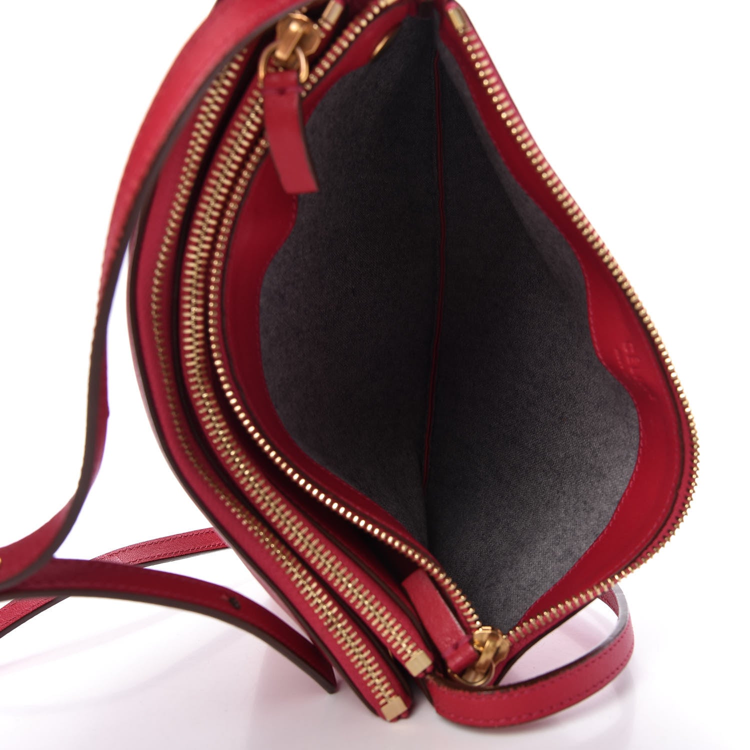 Celine Lambskin Large Trio Crossbody Bag Fuchsia 5 of 14