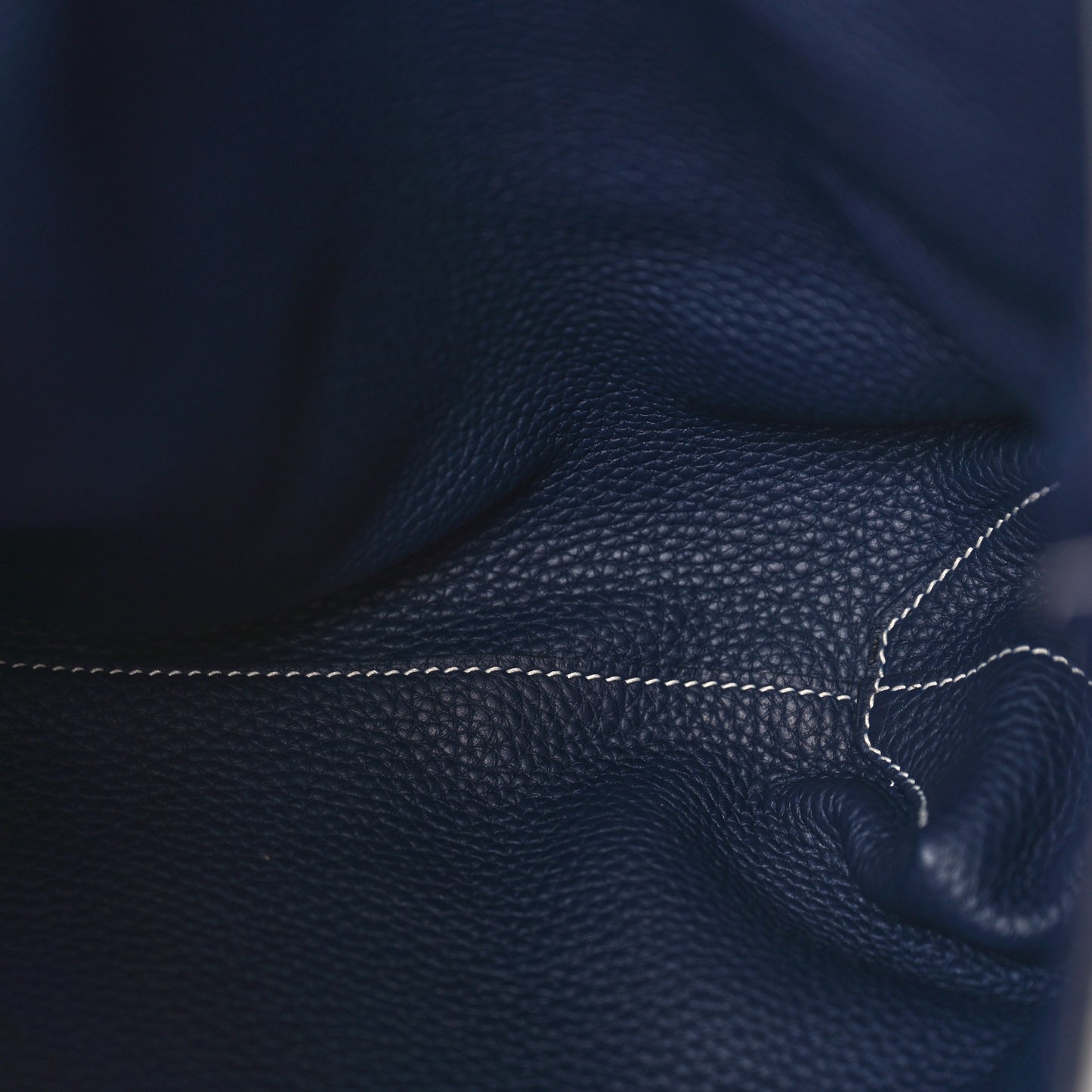 Taurillon Clemence Double Sens 36 Reversible Tote Etain Bleu Nuit