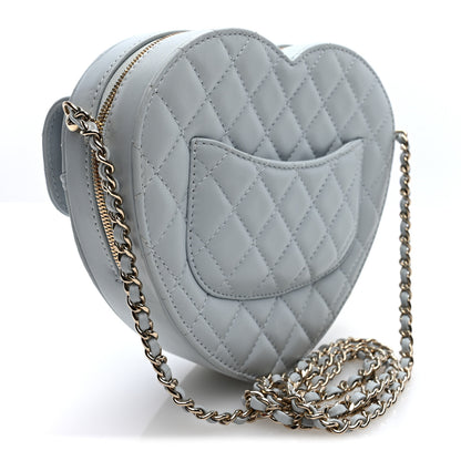 Chanel Lambskin Quilted Large CC In Love Heart Bag Light Blue 2 of 8