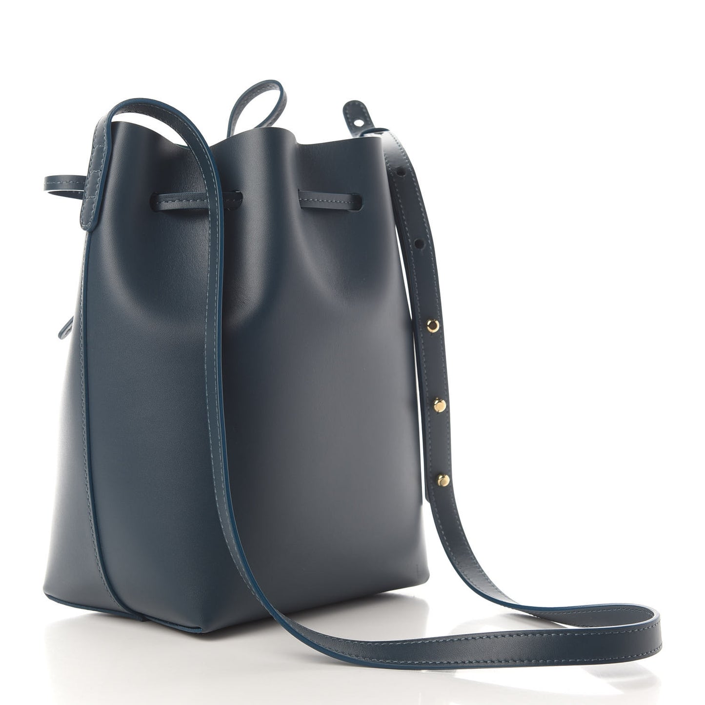 Calfskin Mini Bucket Bag Blu