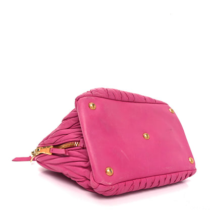 Miu Miu Nappa Matelasse Lux Mini Crossbody Tote Peonia 4 of 9