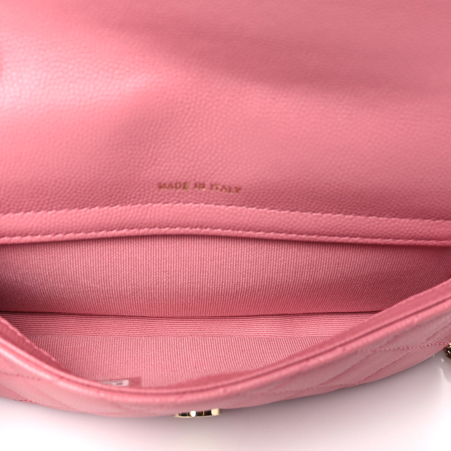 Caviar Quilted Flap Phone Holder With Chain Pink