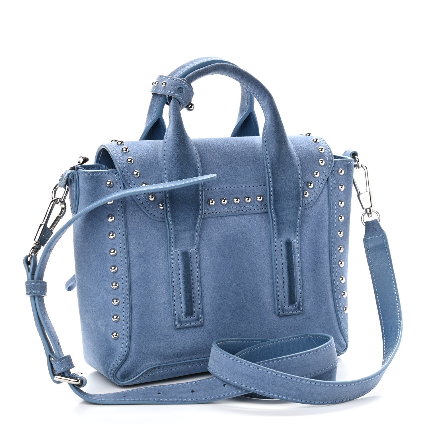 3.1 Phillip Lim Suede Studded Mini Pashli Satchel Blue 3 of 12