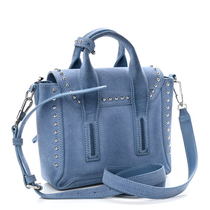 3.1 Phillip Lim Suede Studded Mini Pashli Satchel Blue 3 of 12
