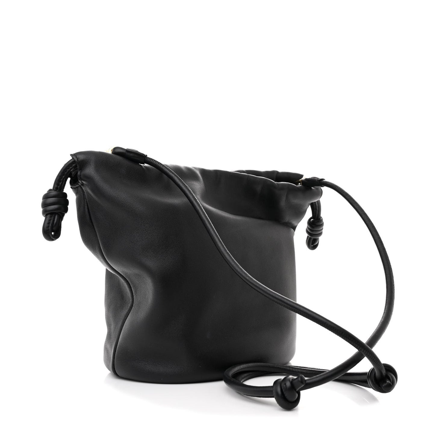 Mellow Nappa Lambskin Flamenco Bucket Bag Black