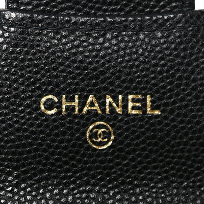Chanel Caviar Quilted Flap Card Holder Chain Wristlet Black 6 of 8