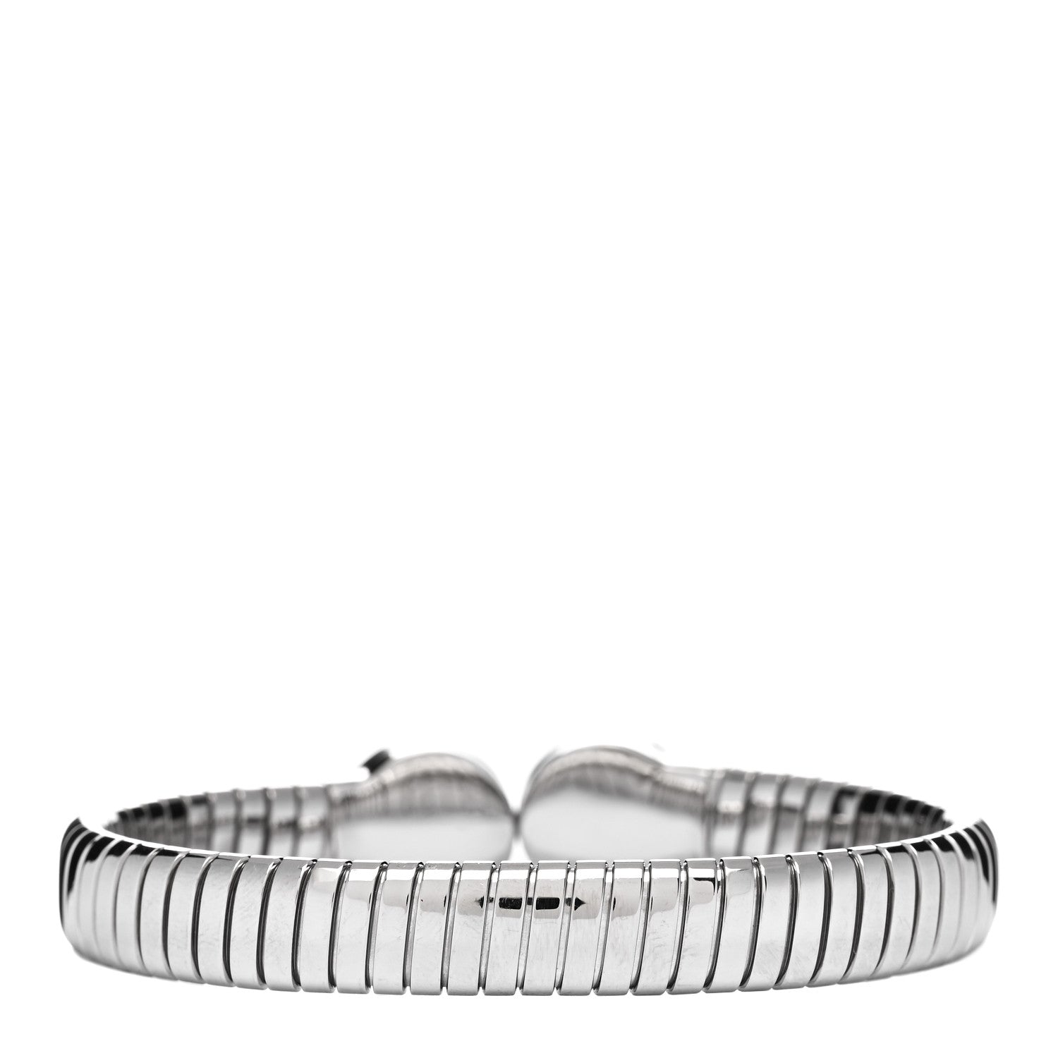 Bulgari Stainless Steel Diamond Tubogas Cuff Bracelet 2 of 3