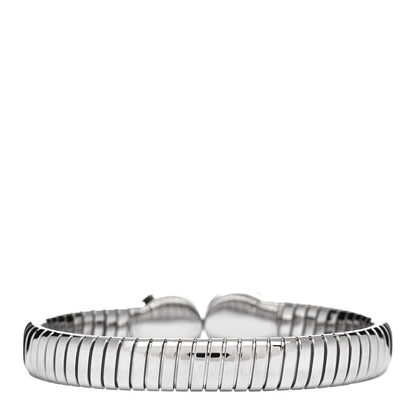 Bulgari Stainless Steel Diamond Tubogas Cuff Bracelet 2 of 3