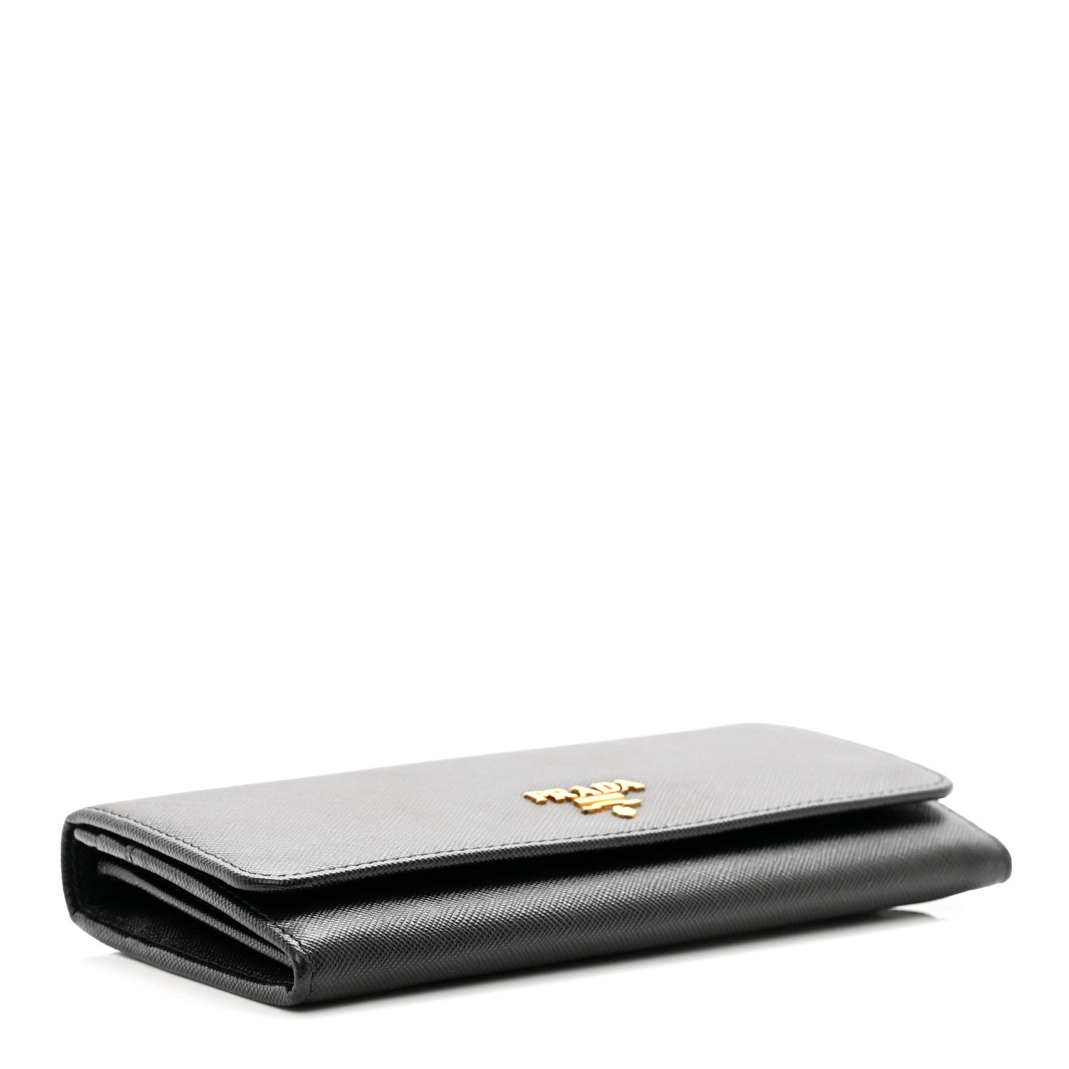 Prada Saffiano Metal Continental Flap Wallet Black 4 of 7