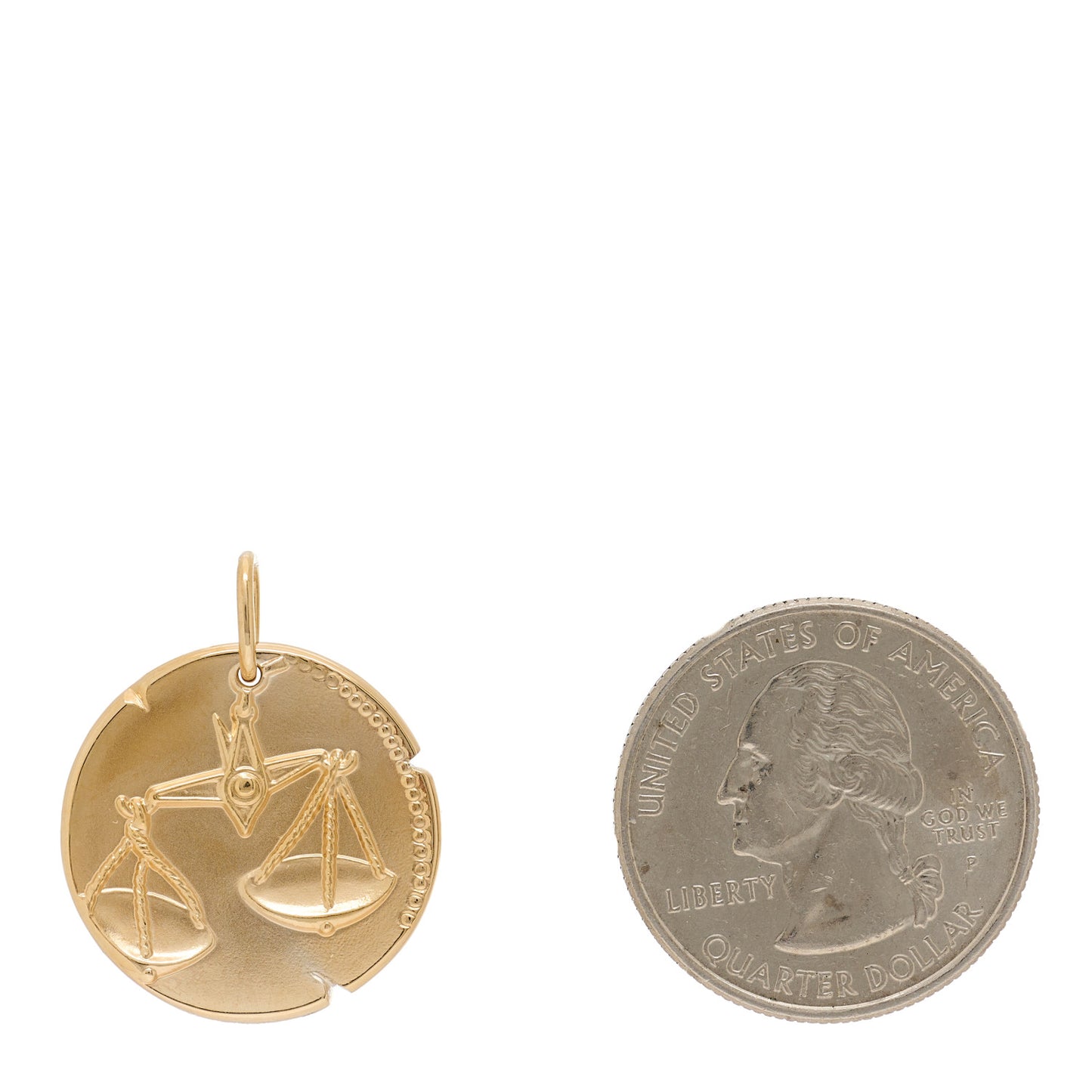 18K Yellow Gold Zodiac Libra Pendant