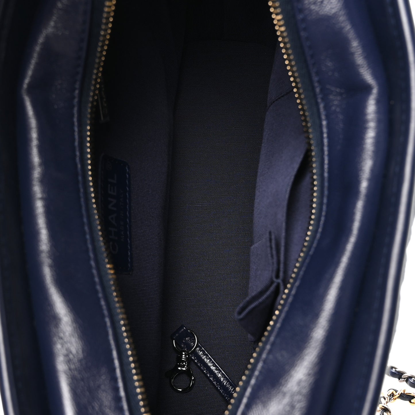 Denim Calfskin Quilted Medium Gabrielle Logo Hobo Blue
