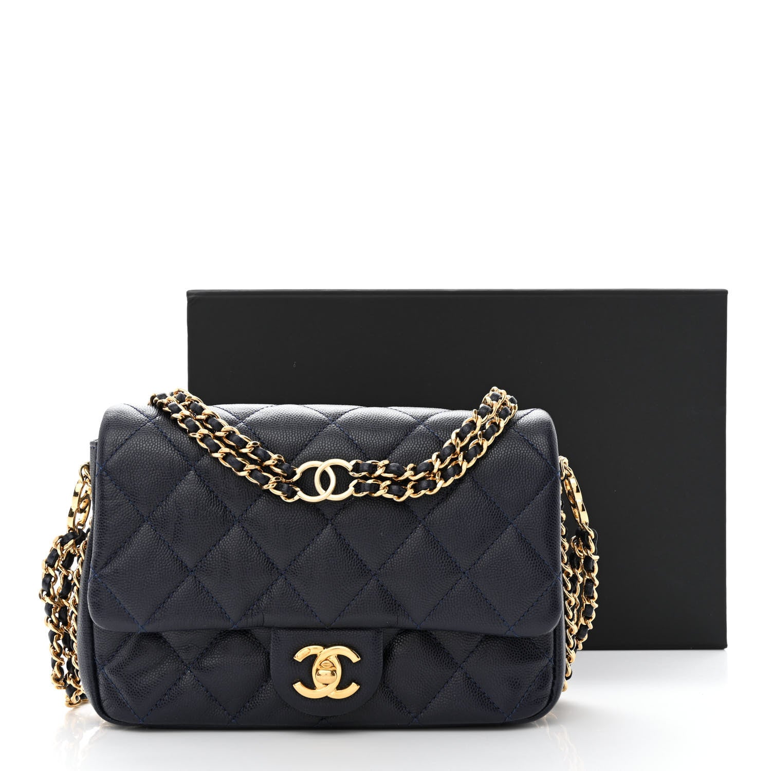 Chanel Caviar Quilted Mini CC You Flap Navy 11 of 11