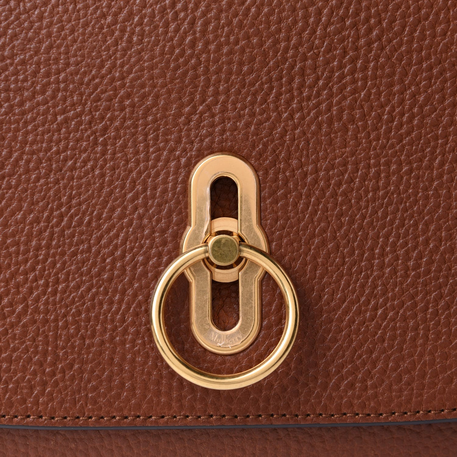 Mulberry Small Classic Grain Calfskin Amberley Satchel Oak 9 of 11