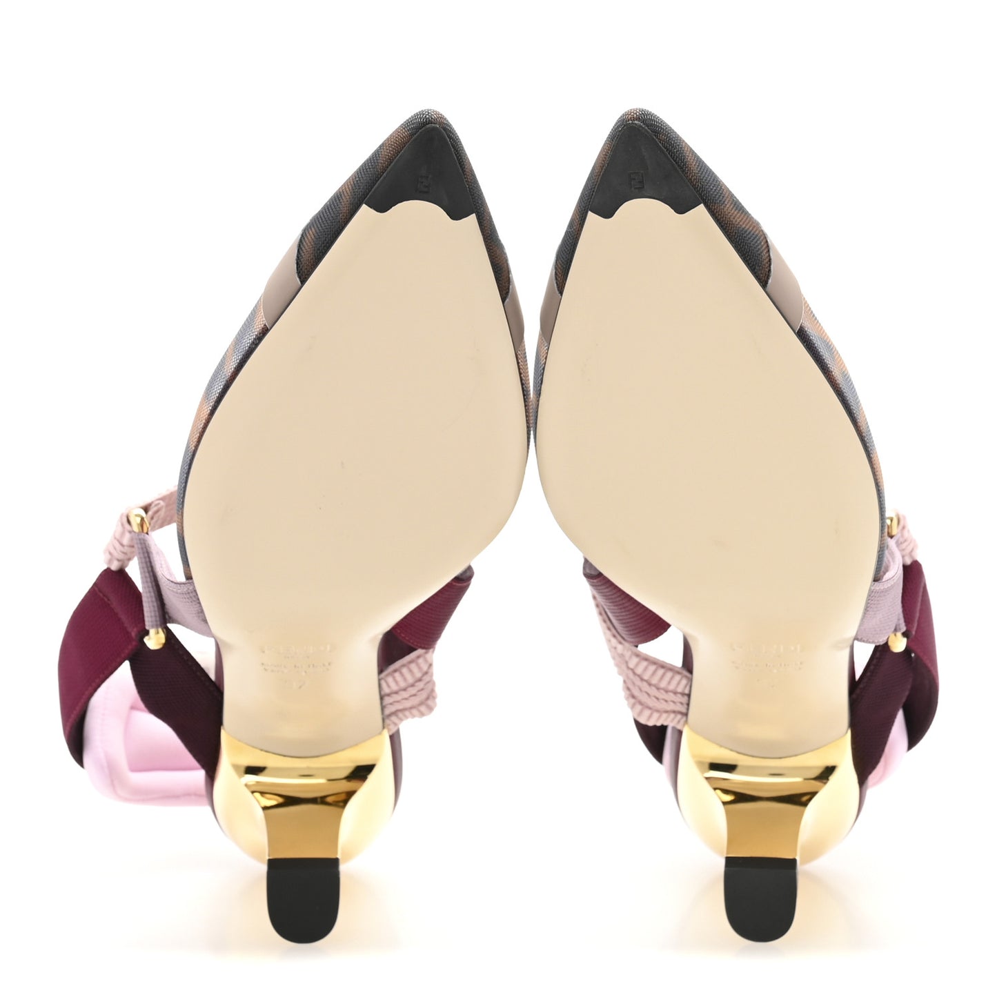 Technical Mesh FF Colibri 55mm Slingback Pumps 37 Tobacco Moro Black Anemone