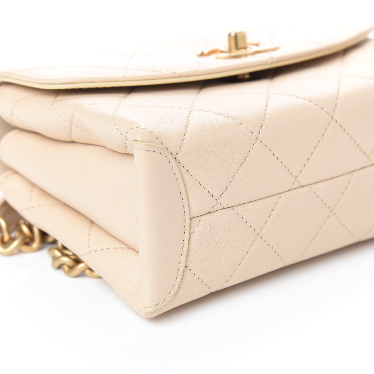 Chanel Lambskin Quilted Small Trendy Spirit Top Handle Bag Beige 9 of 10