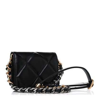 Chanel Lambskin Quilted Chanel 19 Flap Belt Bag Black 2 of 8