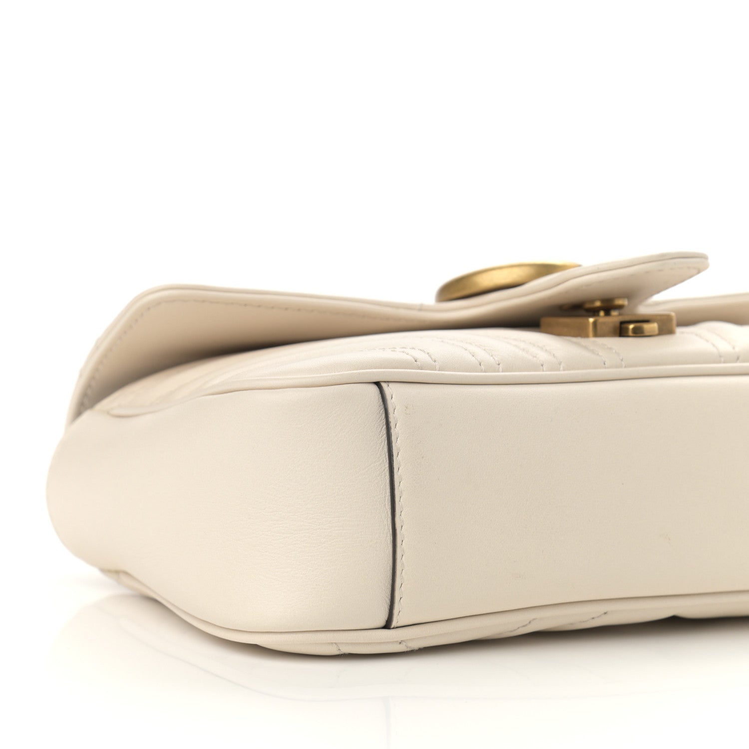 Gucci Calfskin Matelasse Mini GG Marmont Shoulder Bag White 9 of 11