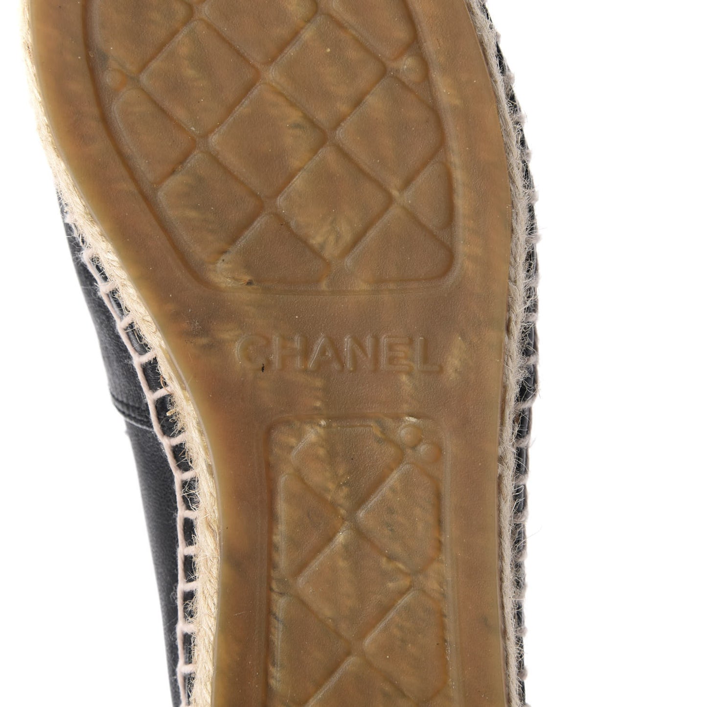 Lambskin Camellia CC Stud Espadrilles 35 Black