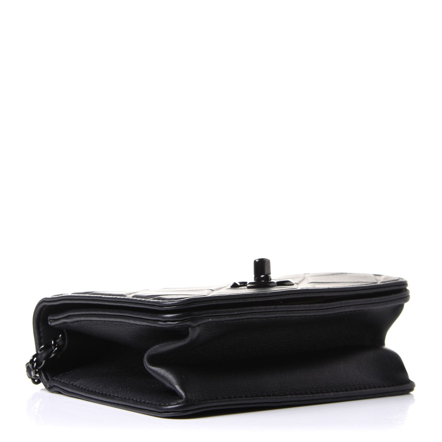 Calfskin Mini Propeller Flap Black