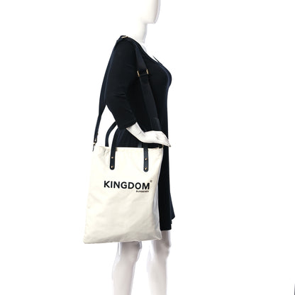 Burberry Cotton Canvas Calfskin Kingdom Print Tote Black 2 of 9
