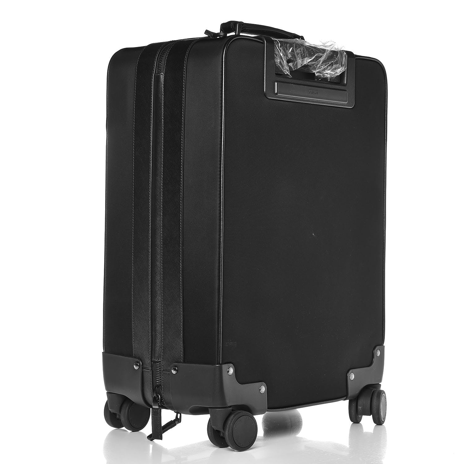 Prada Tessuto Nylon Saffiano Trolley Luggage Black 3 of 10