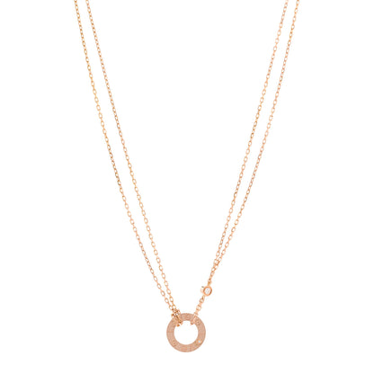 Cartier 18K Pink Gold 2 Diamond LOVE Necklace 1 of 5